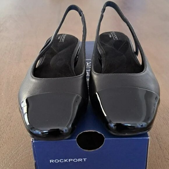 Rockport Sagey Slingback Ballet Flats - Color: Black - Size: 8 Wide - Picture 2 of 10